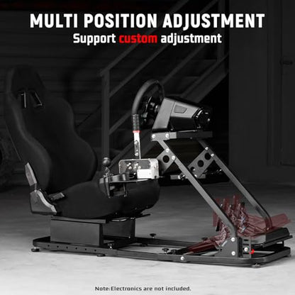 Dardoo Flight Sim Cockpit With Seat Adjustable Racing Wheel Stand for Driving and Flight Fit for Thrustmaster T80 T150 HOTAS Warthog, for Logitech G920 G923 Without Wheel Shifter and Pedal