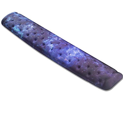 BRILA Keyboard Wrist Rest Support Cushion Pad for Computer, Laptop, Office Work, PC Gaming - Memory Foam Gel with Massage Holes Design - Non-Slip Easy Typing Wrist Pain Relief (Nebula) - color: Nebula
