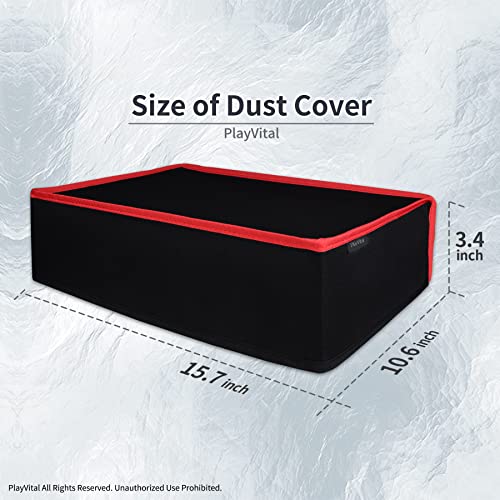 PlayVital Black Nylon Horizontal Dust Cover for ps5, Soft Neat Lining Dust Guard, Anti Scratch Waterproof Cover Sleeve for ps5 Console Digital Edition & Disc Edition - Red Trim - color: Red Trim