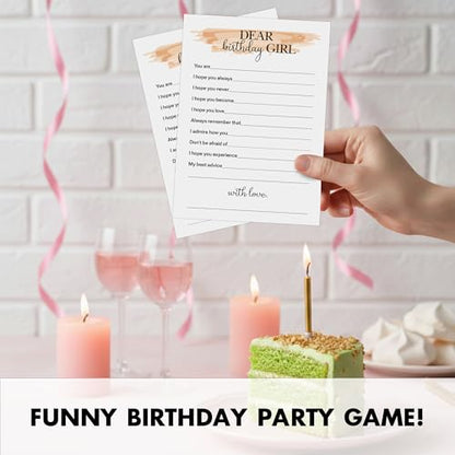 Birthday Party Games for Adults, 25 Card Interactive Group Game Set for Milestone Celebrations - A01 - color: Dear Birthday Girl