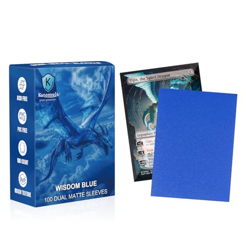 Wisdom Blue Dual Matte Card Sleeves, Katomula Card Sleeves for MTG, Standard Card Sleeve for PKM, Flesh & Blood - color: Wisdom Blue