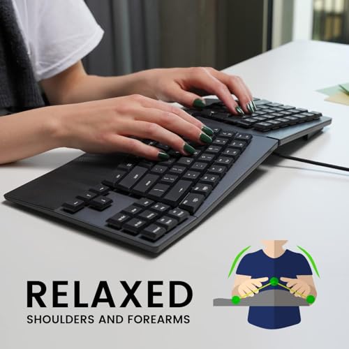 Perixx PERIBOARD-335BR Wired Ergonomic Mechanical Compact Keyboard - Low-Profile Brown Tactile Switches - Programmable Feature with Macro Keys - Compatible with Windows and Mac OS X - US English - style: Wired Tactile