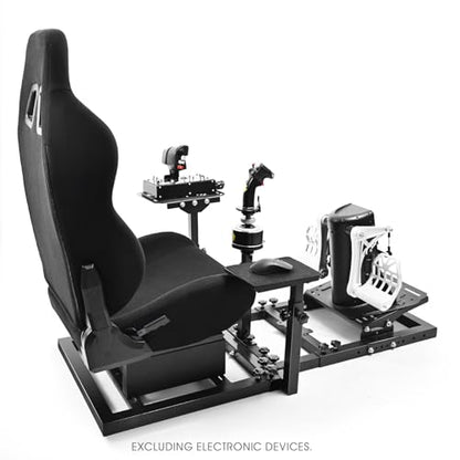 Marada Universal Flight Simulation Cockpit with Racing Seat or Racing Wheel Stand Adjustable Fit for Thrustmaster, for HOTAS Warthog, for Logitech G29 G920 Wheels Pedals Throttle Joystick Not Included