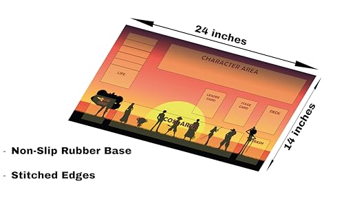 Trading Card Game Playmat – OPTCG, Non-Slip Rubber Base, Stitched Edges, Original Art, a Professional Storage Bag Included, Plus a Set of 20 Damage Counters (Crew) - color: Crew