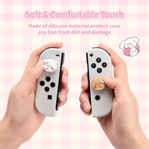 GeekShare 4PCS Switch Thumb Grip Caps,Kawaii Thumbstick Caps,Soft Silicone Joystick Cover Compatible with Switch/OLED/Lite - Mikko Sweet Thoughts - color: Mikko Sweet Thoughts
