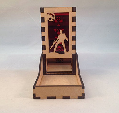 Ash Evil Dead Mini Dice Tower v1 Red Acrylic Window Laser Cut MDF Unique Fast Shipping