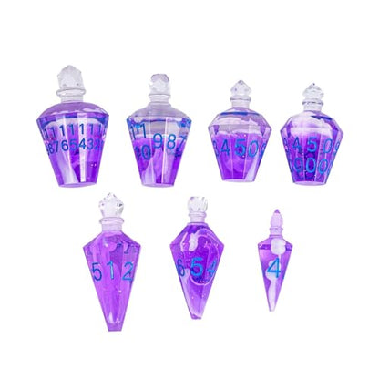 7PCS Potion DND Dice Set,Transparent Sharp Edge Dice Set D&D RPG Polyhedral Dice,for Dungeons and Dragons TTRPG Games Roleplaying Games.(Purple with White Smoke) - color: Purple With Smoke