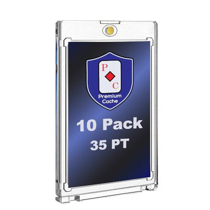 Magnetic Card Holders for Trading Cards | 35pt 10 Count | Clear Acrylic One-Touch Magnetic Card Holders Protector Case for Sports, TCG, and Collectible Cards - size: 10 Count