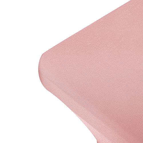 Peomeise 4FT Spandex Table Cover Rectangular Stretch Spandex Tablecloth (Dusty Rose,4FT) - color: Dusty Pink, size: 48" x 30" (Rectangle)