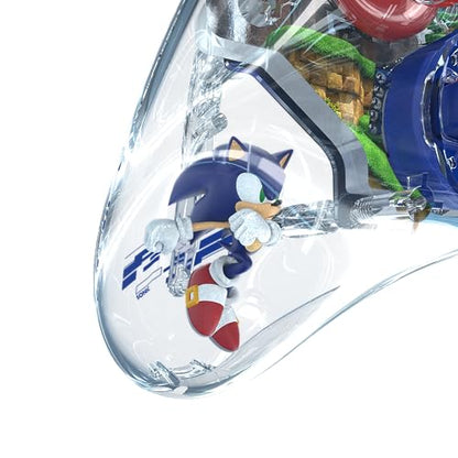PDP REALMz Nintendo Switch Pro Controller, Customizable LED Lighting, 3.5mm Headphone Jack, Officially Licensed by Nintendo and SEGA: Sonic Superstars (Sonic Green Hill Zone) - color: Sonic