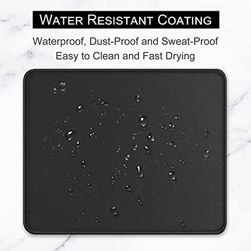Hsurbtra Mouse Pad, Premium-Textured Square Mousepad 10.2 x 8.3 Inch, Stitched Edge Anti-Slip Waterproof Rubber Pretty Cute Computer Mat for Office Gaming Laptop Women Kids Jet Black - color: Jet Black, size: Square Mousepad (10.2" x 8.3")