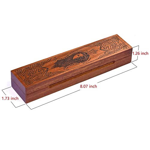 Wooden DND Dice Box, Dice Holder Case with Felt Lined Magnetic Lid for D&D Tabletop Game - Acacia (Hela-Black) - color: Hela-Black