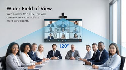 1080P HD Webcam with Microphone, Noise Cancellation, Privacy Cover, Wide-Angle Lens, Auto Light Correction, Plug & Play USB Webcam for Laptop, Desktop, PC, Mac, Zoom, Skype, Streaming (1080p)
