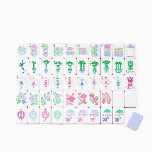 4 Layer Acrylic Mahjong Set 160 Tiles - American Travel Game with Clear Engraving Carrying Bag Multiple Colors(Light Purple) - color: Light Purple