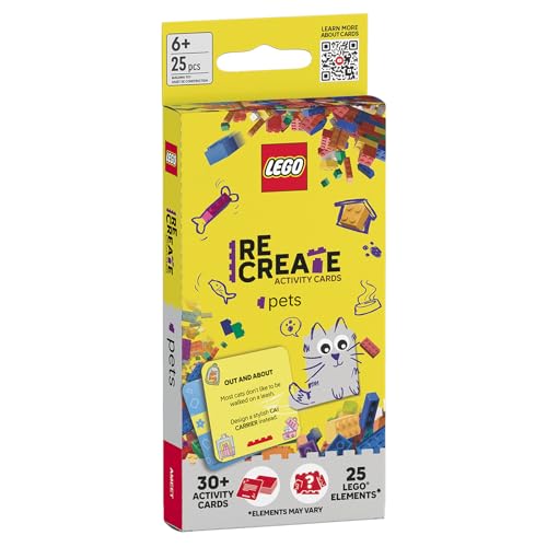LEGO Recreate Activity Cards – Pets | Creative Pet Themed Building Game with 30+ Activity Cards & 25 LEGO Elements | Ages 6+ - style: Pets