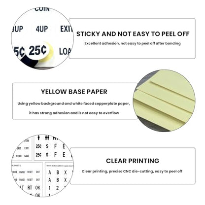 White Arcade Game Button Stickers (24mm/30mm Die-Cut Labels), Compatible with Standard Arcade Game - color: Game Button Labels Stickers White* 4 Pcs