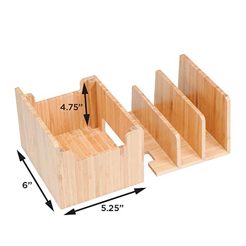 MobileVision Bamboo Charging Station & Compatible Apple Watch Adapter Combo Multi Device Organizer for Apple Watch, Smartphones, Tablets, Laptops, and More - color: Stand w/ Compatible Apple Watch Adapter Combo