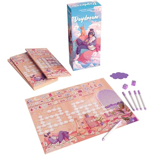 Daydream Board Game | Cozy Roll-and-Write Puzzle with 8 Sceneries, Relaxing Game for Kids & Adults, Ages 8+, 1-5 Players, 15-30 Mins