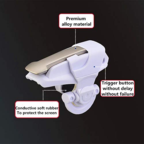 Leprato Mobile Controller, Mobile Game Trigger Cellphone Gaming Joystick Compatible with Android iOS Phones Gifts for Men Women Game Lovers - color: White