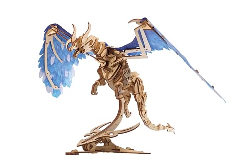 UGEARS 3D Wooden Puzzles for Adults - Windstorm Dragon 3D Puzzle - Mechanical Model Kits for Adults to Build - DIY Building Set Gifts for Fathers Day, Brain Teaser Puzzle, Hobby Kit - style: Windstorm Dragon