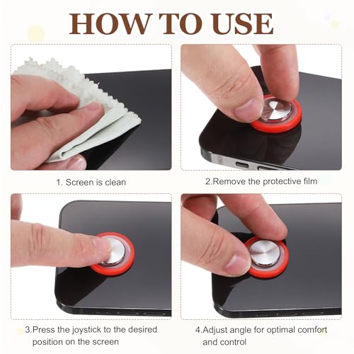 PATIKIL 4 Pcs Mobile Phone Game Joystick, Frosted Spiral Game Control Touch Screen Joystick with Storage Box for Mobile Tablet Smart Phone, Red - color: Red