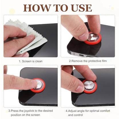 PATIKIL 4 Pcs Mobile Phone Game Joystick, Frosted Spiral Game Control Touch Screen Joystick with Storage Box for Mobile Tablet Smart Phone, Red - color: Red