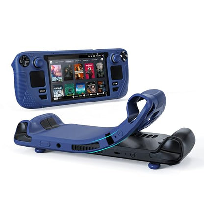 Syntech Protective Case Compatible with Steam Deck Accessories Console OLED/LCD, All-Round Protection with Non-Slip Thumb Grips, Silicone Cover for Enhanced Fit and Alignment-Navy Blue | Upgraded Zero-Gap Fit Fixes Edge Sagging, All-Round Shock Absorption