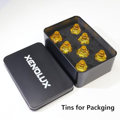 XENOLUX DND Dice Set Polyhedral Novelty Resin Dice - Fantasy Elixir Bottle Shape with Bee & Floral Inclusions, Easy to Read Black Numbers for Dungeons, RPG abletop Games-BOT3 - color: Bot3