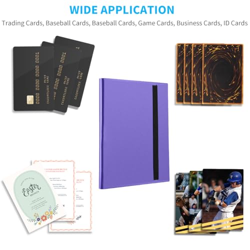 Card Binder, Upgraded 9 Pockets Trading Card Collection Binder for Cards, 360 Card Book Holder Album for Yugioh, MTG, TCG, Magic, Sports Cards - Purple - color: Purple