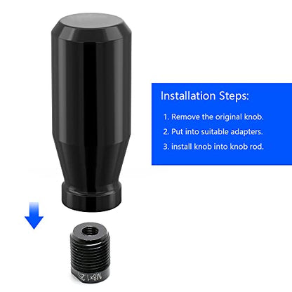 Black Weighted Manual Automatic Gear Shifter Shift Knobs Lever with 7 Metal Adapters Fit Compatible with Manual Cars Most Automatic Cars - color: AA-H-04-02