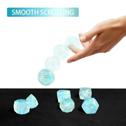 7-Piece Diamond Cut Dice Set D&D Set for Dungeons and Dragons, RPG, Tabletop Games, remium Gift Box & Durable Design - color: Ls-6