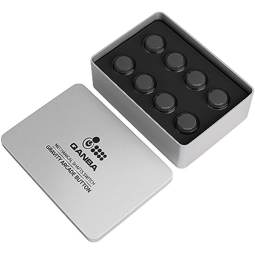 Qanba Gravity KS Mechanical Shafts Silent Pushbutton 30mm Snap-in (Boxed (Clear Black D04(8 pcs) - color: Clear Black D04(8 pcs）