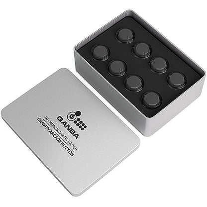 Qanba Gravity KS Mechanical Shafts Silent Pushbutton 30mm Snap-in (Boxed (Clear Black D04(8 pcs) - color: Clear Black D04(8 pcs）