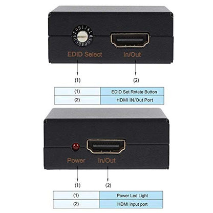 Socobeta HDMI EDID Feeader EDID Manager EDID Emulator Support 4K CEC for Game Console TV Projector