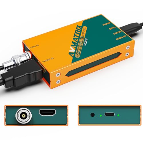 SDI/HDMI to USB3.0 Video External Capture Card for Streaming, Uncompressed (YUY2) 1080P60 Play and Pluy for Church Live Streaming Tele-Conference Tele-Education (UC2018-K)