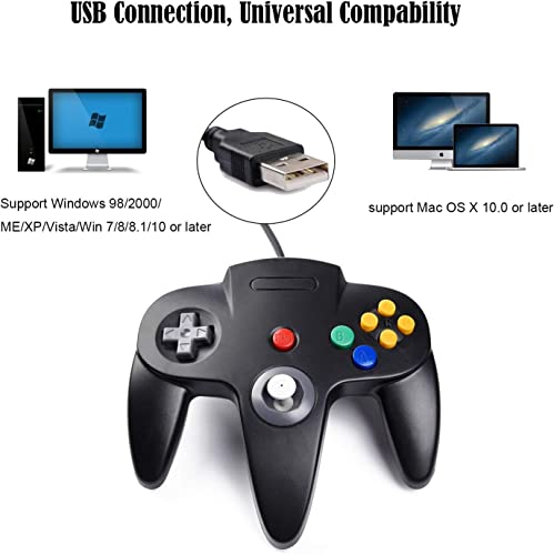 miadore 4 Pack USB Wired N64 Controller, Classic N64 PC Gamepad Joystick Controller for Windows PC MAC Linux Raspberry Pi 3