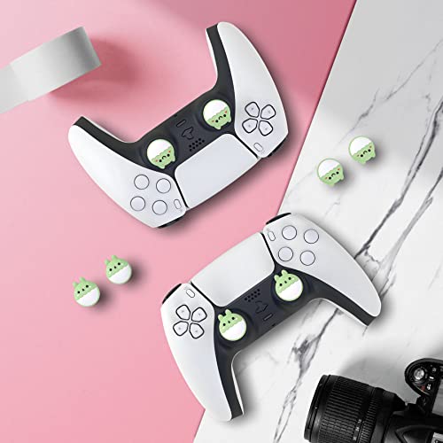 PlayVital Cute Thumb Grip Caps for ps5/ps5 Edge Controller, Joystick Caps for Switch 2 Pro/Switch Pro, Thumbstick Cover for Xbox Series X/S, Elite Series 2, Xbox One - Rabbit & Squirrel, Matcha Green - color: Rabbit & Squirrel Matcha Green