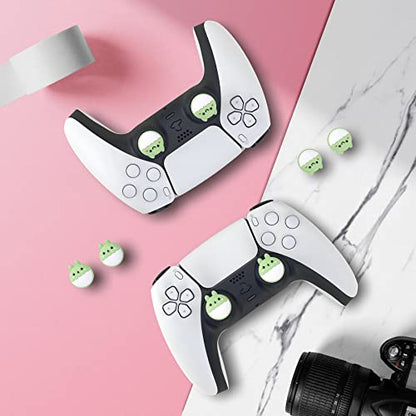 PlayVital Cute Thumb Grip Caps for ps5/ps5 Edge Controller, Joystick Caps for Switch 2 Pro/Switch Pro, Thumbstick Cover for Xbox Series X/S, Elite Series 2, Xbox One - Rabbit & Squirrel, Matcha Green - color: Rabbit & Squirrel Matcha Green