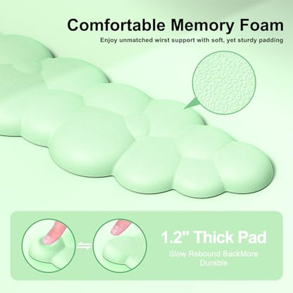 MOKURU Cloud Mouse Pad with Wrist Rest, Cloud Keyboard Wrist Rest, Mouse Pad Wrist Support, Ergonomic Keyboard Mouse Wrist Support (Green) - color: Green1