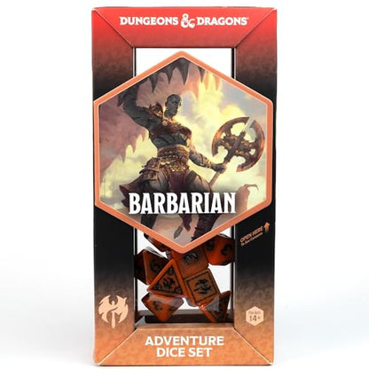 D&D Adventure Dice (Barbarian Class: Orange) - style: Barbarian Class: Orange