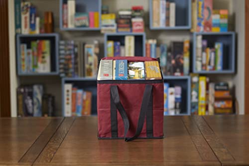 Allplay Lightweight Board Game Bag, Red | Dual Layer Non-Woven Fabric, Carrying Handle, Zippered Lid, Water Resistant - color: Red