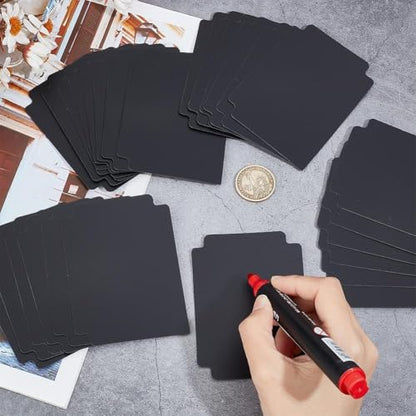CRASPIRE 40Pcs Card Storage Dividers Trading Card Box Separator 3.7" x 2.8" Black White Frosted Plastic Sorting Boxes Standard Organizer Deck Tray Divider with Tab for Baseball Playing - style: Black and White 40Pcs