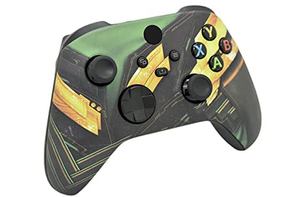 Hand Airbrushed Fade Custom Controller Compatible with Xbox Series X/S & Xbox One (Series X/S Green Armor) - color: Series X/S Green Armor