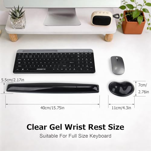 Gel Keyboard & Mouse Wrist Rest Set - Keyboard Wrist Rest Pad & Mouse Support for Office Gaming Pad Computer Laptop Ergonomic Comfortable Pain Relief- Pad Set (Black Pad Set) - color: Black Pad Set