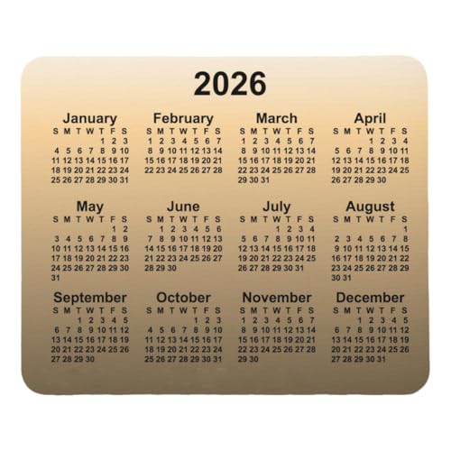 2026 Calendar Happy 2026 Yearly Calendar Mousepad Mouse Pad Mouse Mat Teacher Gift 9.5"x8"2Pcs Color:Yearly Calendar - color: Yearly Calendar, size: 9.5"x8" 2Pcs