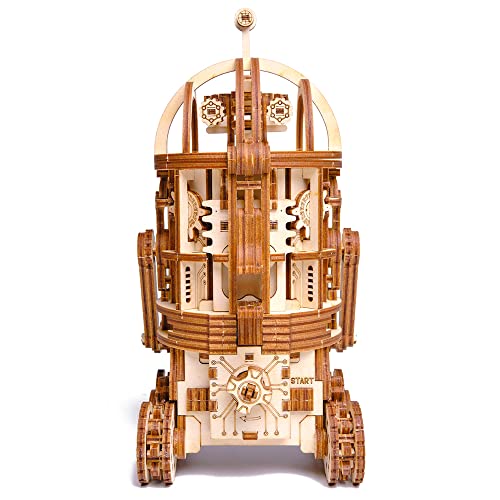 Wood Trick Space Junk Robot 3D Wooden Puzzles for Adults to Build - Rides up to 13 ft - 9.5x6.7 in - Model Kits for Adults - DIY Wooden Models to Build