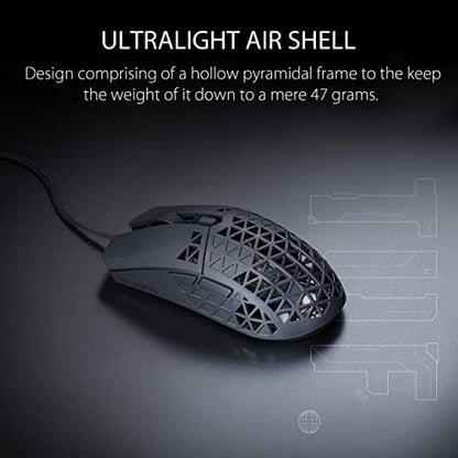 ASUS TUF Gaming M4 Air Lightweight Mouse | 16,000 dpi Sensor, Programmable Buttons, 47g Ultralight Shell, IPX6 Water Resistance, Gaming Paracord and Low Friction PTFE Feet, Black