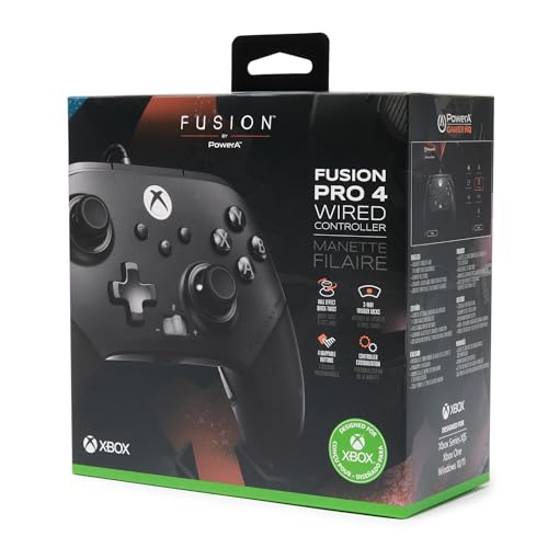 PowerA FUSION Pro 4 Wired Controller for Xbox Series X|S, adjustable height thumbsticks, hall effect thumbsticks, mappable buttons, officially licensed, works with Xbox One and Windows 10/11 - style: FUSION Pro 4