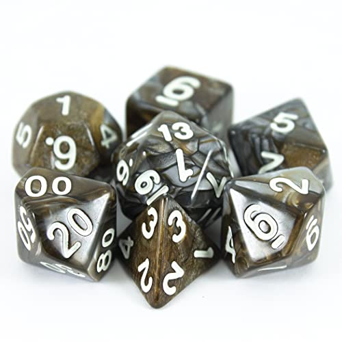 Paladin Roleplaying Bronze and Gray DND Dice - Full RPG Set - 'Gargoyle'