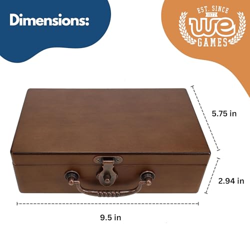 WE Games Custom Color Text Print Double 6 Dominoes in Wooden Treasure Box, Dominoes Set for Adults, Personalized Gifts - color: Walnut